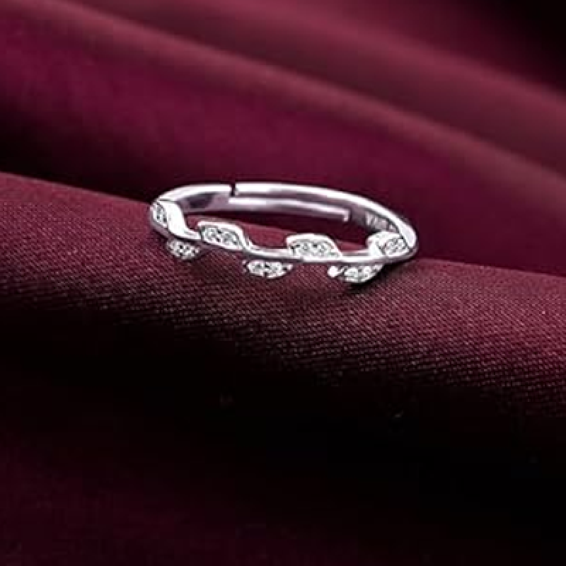 Silver Zircon Vine Shine Ring